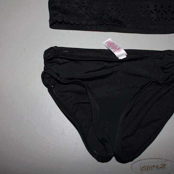 Black 2 Pcs Justice Bikini Swimsuit Size 8 - Picture 4 of 14